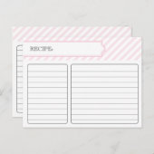 Carte de recette nuptiale - rose (Devant / Derrière)