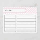 Carte de recette nuptiale - rose (Devant)