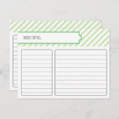 Carte de recette nuptiale - Vert (Devant / Derrière)