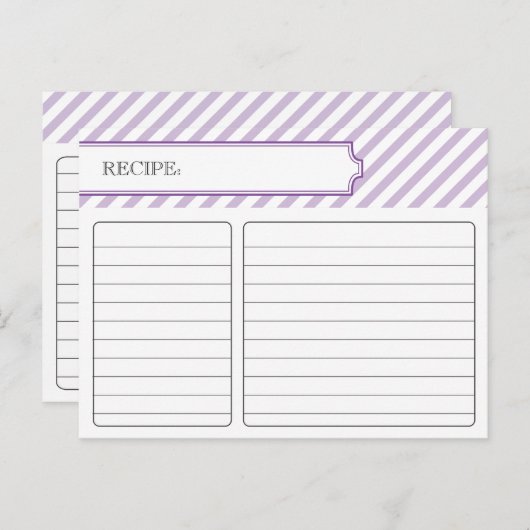 Carte de recette nuptiale - violet (Devant / Derrière)