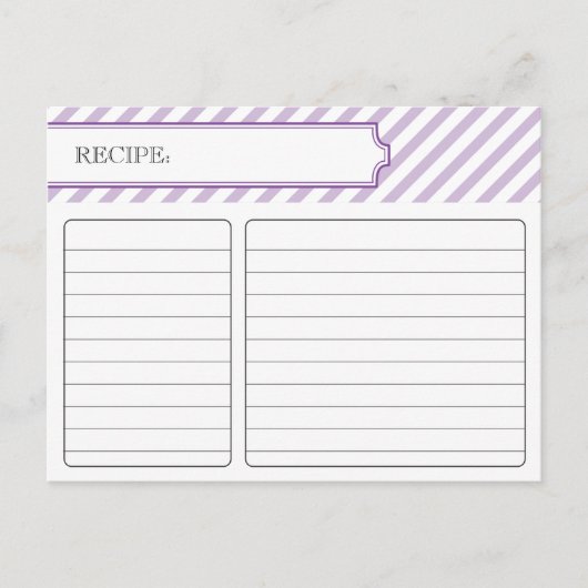 Carte de recette nuptiale - violet (Devant)