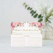 Carte de recette or à Fête des mariées florale ros (Debout devant)