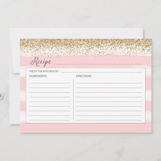 Carte de recette or et rose (Devant)