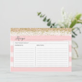 Carte de recette or et rose (Debout devant)
