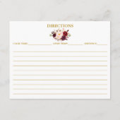 Carte de recette or Fête des mariées florale Bourg (Dos)