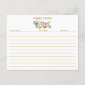 Carte de recette or rose blanc Floral Douche (Dos)
