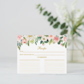 Carte de recette or rose blanc Floral Douche (Debout devant)
