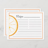 Carte de recette orange (Devant / Derrière)