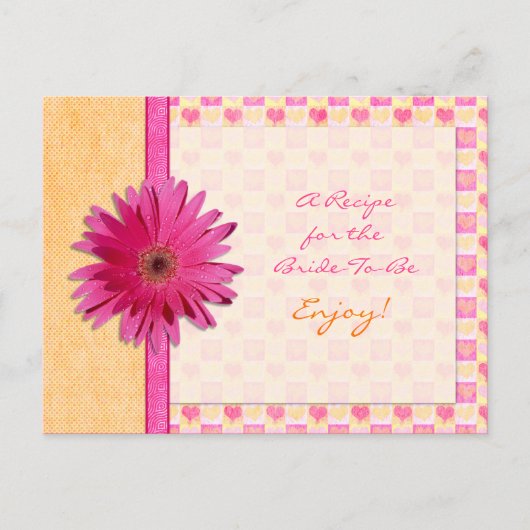 Carte de recette orange de marguerite rose pour la (Devant)