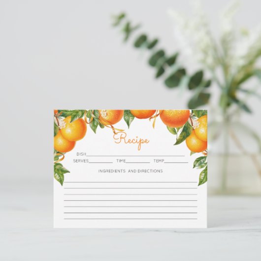 Carte de recette orange thème Citrus (Debout devant)