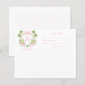 Carte de recette Palm Beach Cabana Crest Monogram (Devant / Derrière)