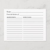 Carte de recette Parties scintillant florale Fête (Dos)