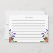 Carte de recette Peach Purple Mint Green Floral Bl (Dos)