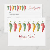 Carte de recette Peppers Chili Watercolor (Devant / Derrière)