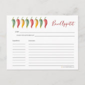 Carte de recette Peppers Chili Watercolor (Dos)