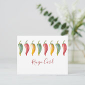 Carte de recette Peppers Chili Watercolor (Debout devant)