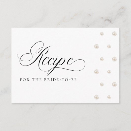 Carte de recette Perles pour la future mariée (Devant)