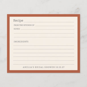 Carte de recette personnalisée à bordure orange si