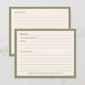 Carte de recette personnalisée à bordure verte de (Devant / Derrière)