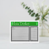 Carte de recette personnalisée Accents verts (Debout devant)