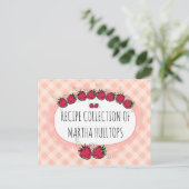 Carte de recette personnalisée aux fraises Doodle (Debout devant)