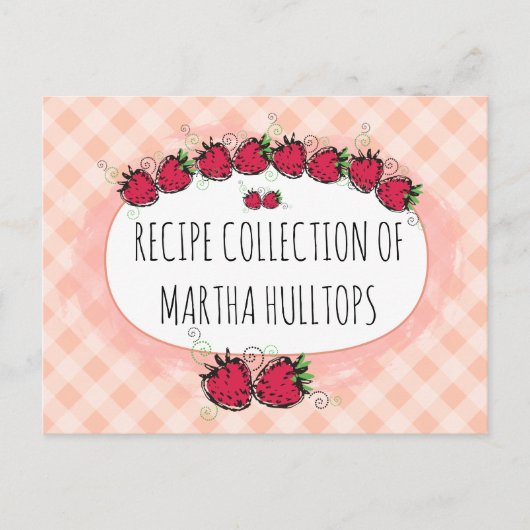 Carte de recette personnalisée aux fraises Doodle (Devant)