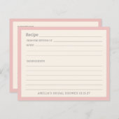 Carte de recette personnalisée avec bordure rose c (Devant / Derrière)