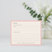 Carte de recette personnalisée avec bordure rose c (Debout devant)