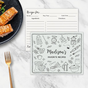 Carte de recette personnalisée avec ustensiles de