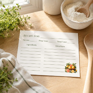 Carte de recette personnalisée Citrus Bloom Cadeau