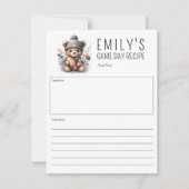 Carte de recette personnalisée Cute Bear (Devant)