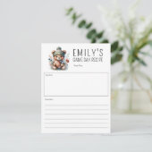 Carte de recette personnalisée Cute Bear (Debout devant)