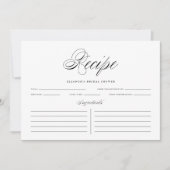 Carte de recette personnalisée de script élégant n (Devant)