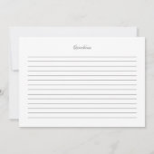 Carte de recette personnalisée de script élégant n (Dos)