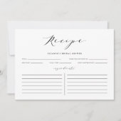 Carte de recette personnalisée de script minimalis (Devant)