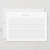 Carte de recette personnalisée de script minimalis (Dos)