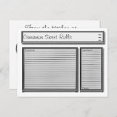 Carte de recette personnalisée noir et blanc (Devant / Derrière)