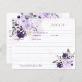 Carte de recette PixDezines H2 Purple Flowers (Devant / Derrière)