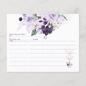 Carte de recette PixDezines H2 Purple Flowers (Dos)