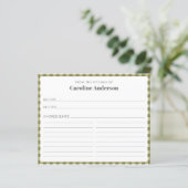 Carte de recette Plaid Vert de la cuisine d'olive (Debout devant)