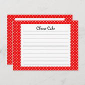 Carte de recette point rouge (Devant / Derrière)