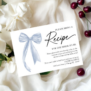 Carte de recette pour Baby Shower Dusty Blue
