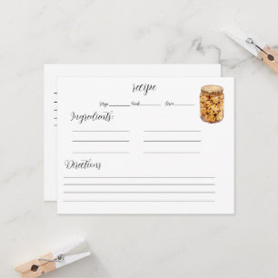 Carte de recette pour cookies