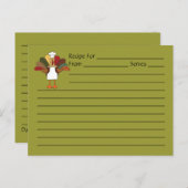 Carte de recette pour cuisinier dinde extra grande (Devant / Derrière)