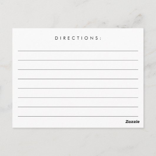 Carte de recette pour douche de mariée à Noël avec (Dos)