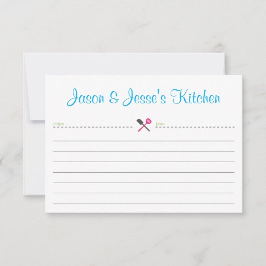 Carte de recette pour douche ou chauffage (Devant)