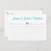 Carte de recette pour douche ou chauffage (Devant / Derrière)