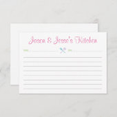 Carte de recette pour douche ou chauffage (Devant / Derrière)