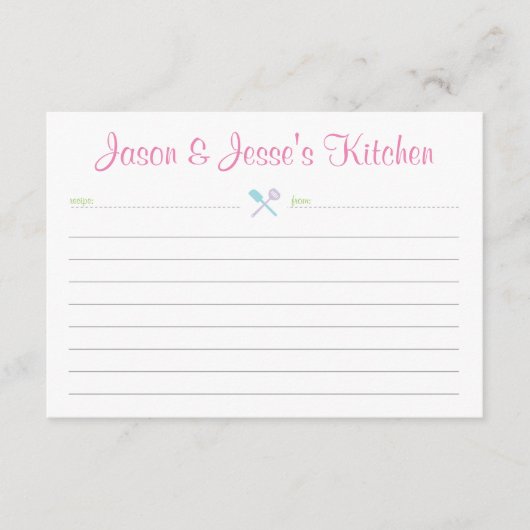 Carte de recette pour douche ou chauffage (Devant)