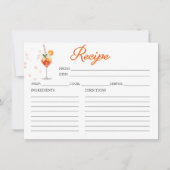 Carte de recette pour la douche nuptiale "Coup de (Devant)